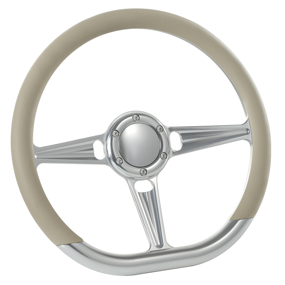 14'' D Type Billet Tanson VI Steering Wheel Half Wrap Muscle Car GMC W/Horn Button