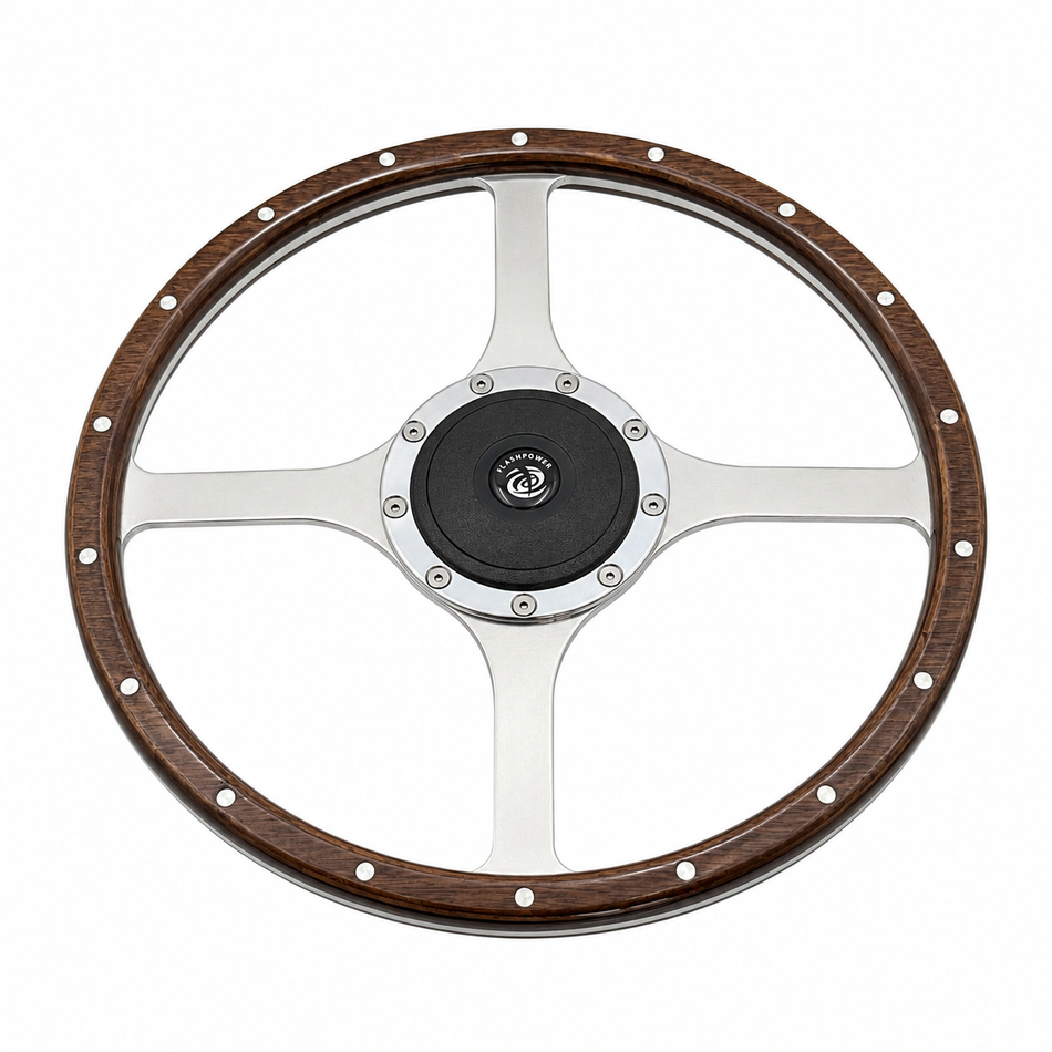 14'' Classic Wood Steering Wheel Ford Mustang Shelby AC Cobra Vintage