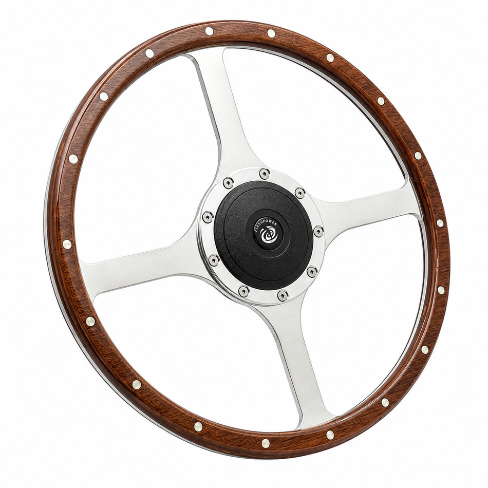 14'' Classic Wood Steering Wheel Ford Mustang Shelby AC Cobra Vintage