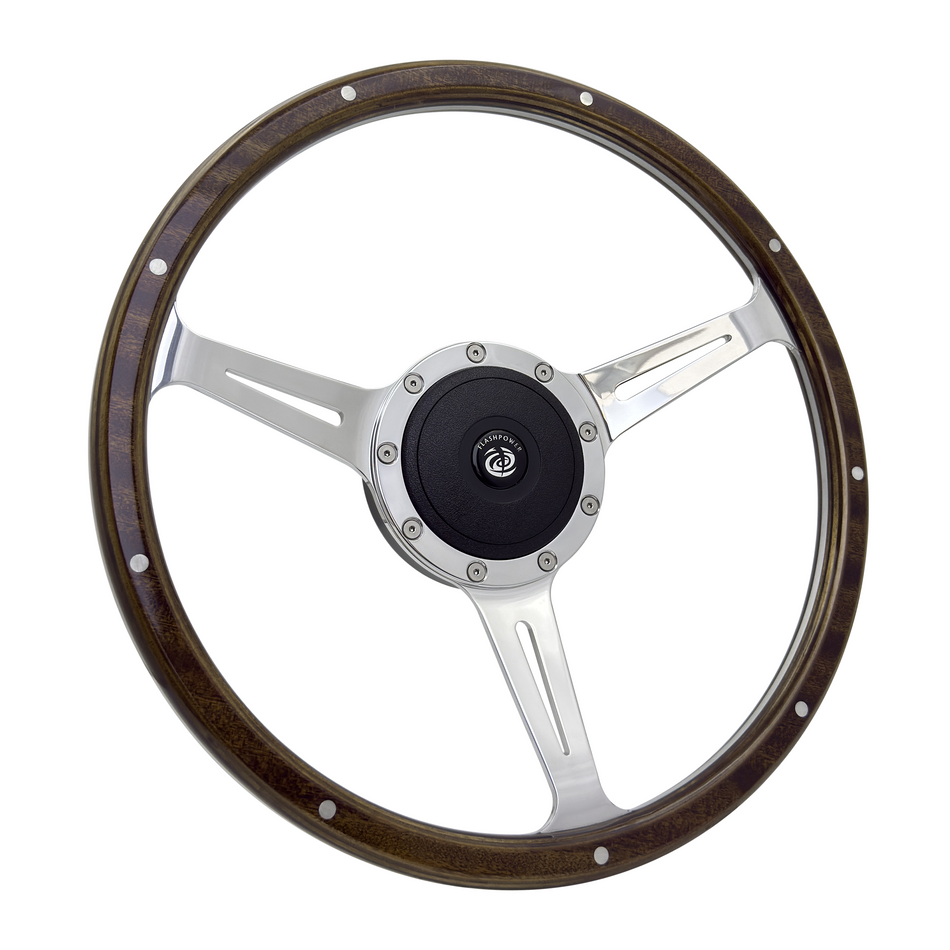 14'' Classic Wood Grain Steering Wheel Restoration VW Transporter Karmann W/ Horn