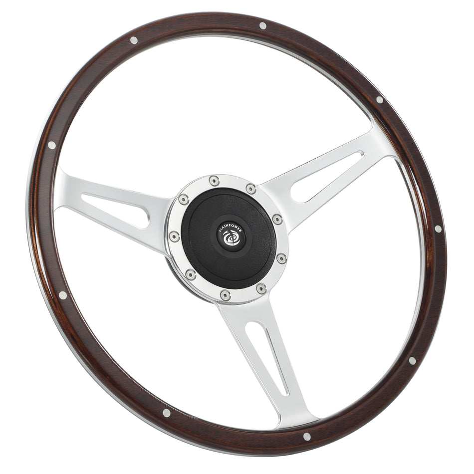15'' Classic Laminated Wood Steering Wheel Ford Mustang Shelby AC Cobra Vintage