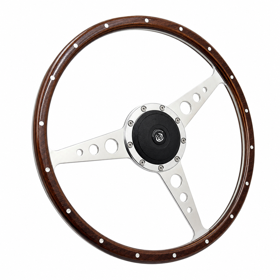 15'' Classic Riveted Wood Steering Wheel Restoration Austin Healey ,3000, Sprite