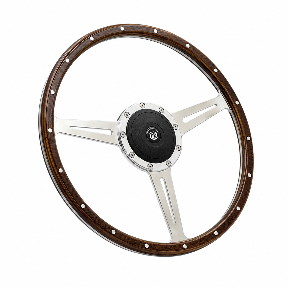 15'' Classic Wood Steering Wheel Restoration Vintage Jaguar XK140 XK150 XJ6,XJ12