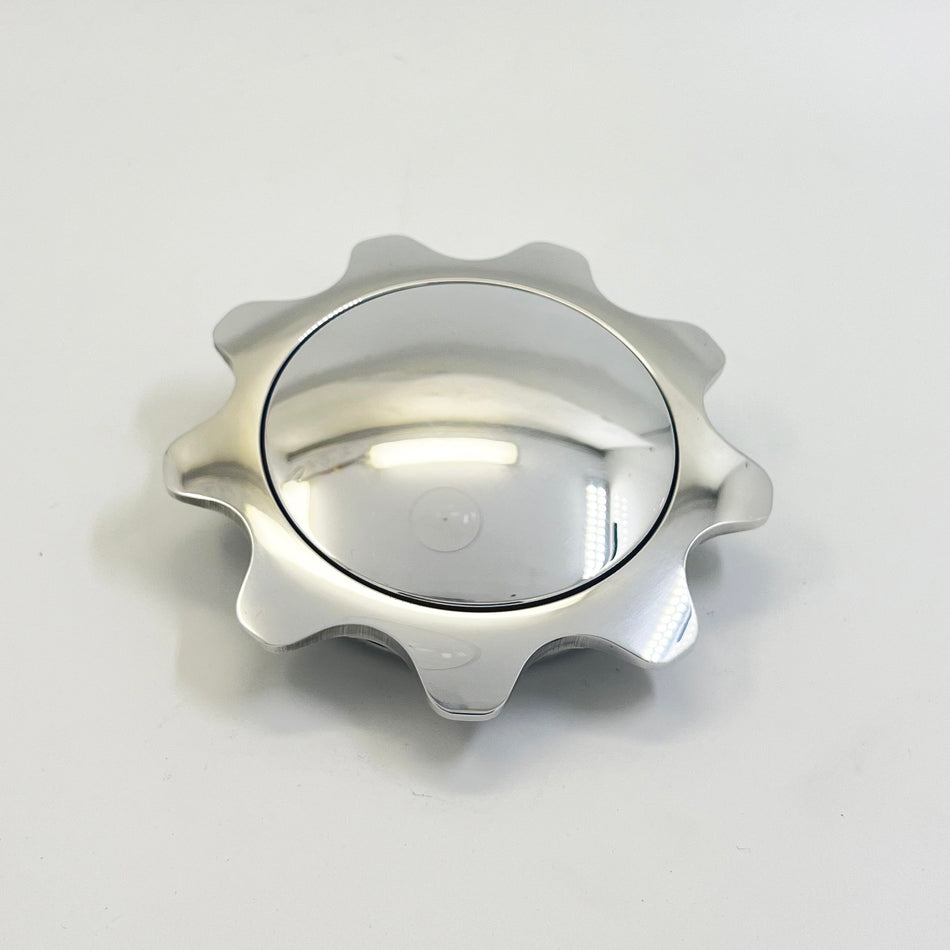 Flashpower Billet Gear Horn Button for 9-Bolt Steering Wheels Plain Polished