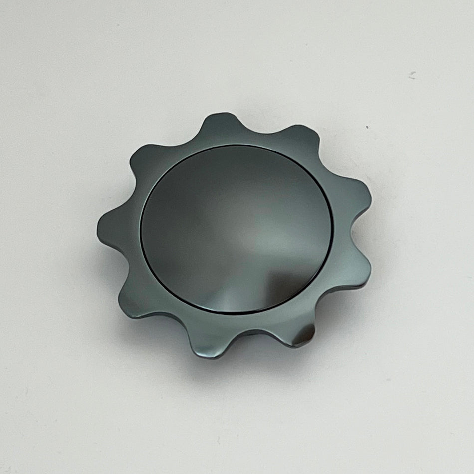 Flashpower Billet Gear Horn Button for 9-Bolt Steering Wheels Plain Gun Metal