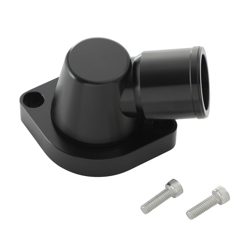 Billet Swivel Thermostat Housings Water Neck 90 1.5" GM LS Engine Black