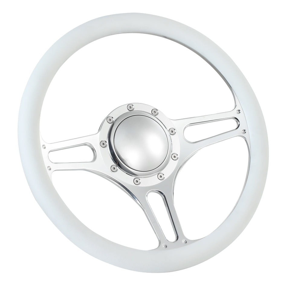 14" Billet Steering Wheels Half Wrap Ford Fairlane Galaxie LTD Ranch w/ Horn