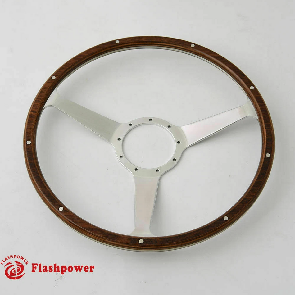 14" Classic Wood Steering Wheel with Horn Button Restoration Vintage MG GT MGB