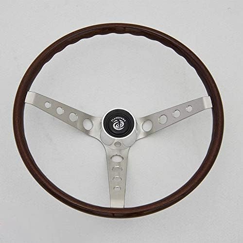 15'' Classic Wood Steering Wheel with Horn Button