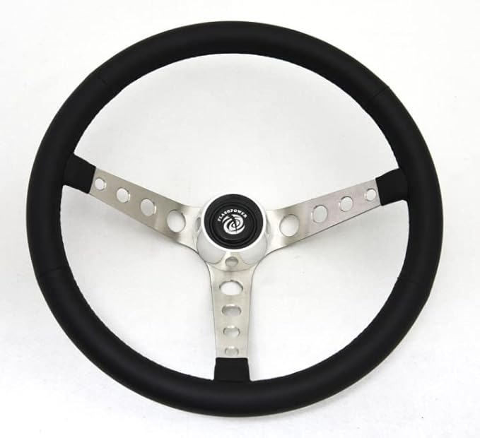 15" Black Wrapped Classic Steering Wheels W/Horn Button