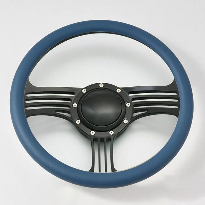 14'' Billet 9 Bolt Zephyr Steering Wheels Half Wrap Muscle Car Chevrolet Camaro Nova w/ Horn