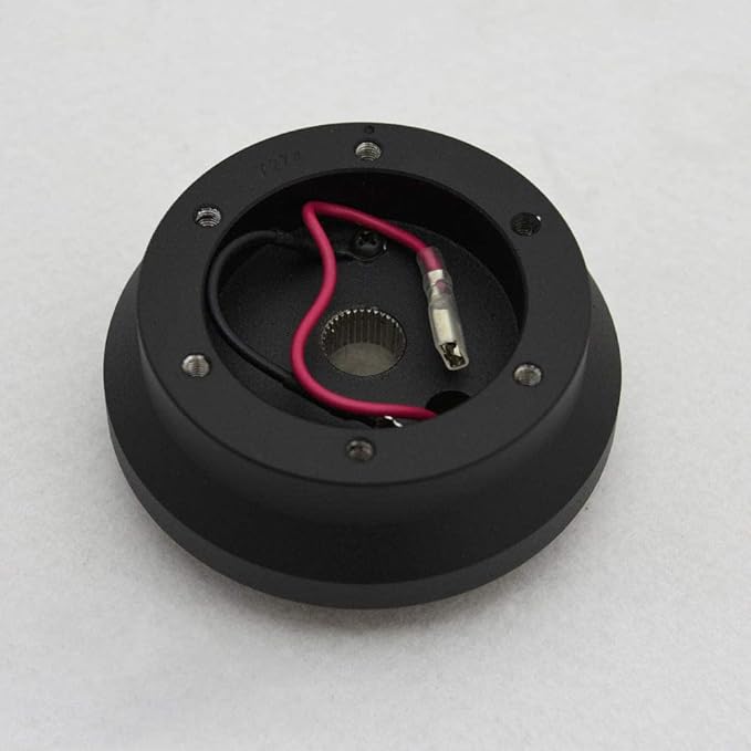 Flashpower 6 bolt Steering Wheel Short Hub Adapter Billet Black for Mitsubishi Compatible with Mitsubishi Eclipse Galant Lancer Mirage Montero Pickup