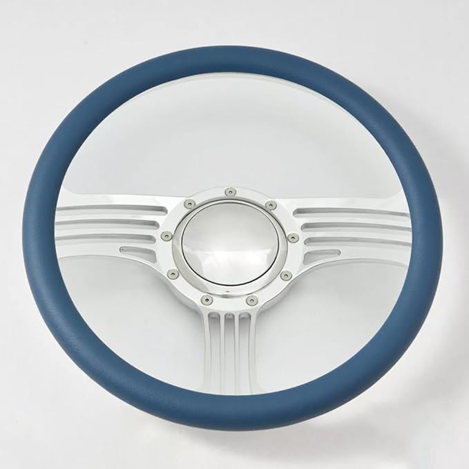 14'' Billet Steering Wheels Half Wrap Impala Chevy II Nova Chevelle w/ Horn