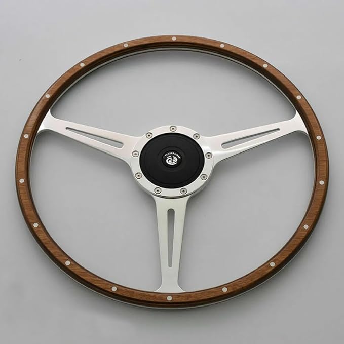 17'' Classic Riveted wooden steering wheel Restoration MG Triumph Jaguar Marine Boat
