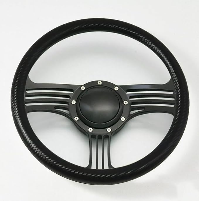 14'' Billet 9 Bolt Zephyr Steering Wheels Half Wrap Muscle Car Chevrolet Camaro Nova w/ Horn
