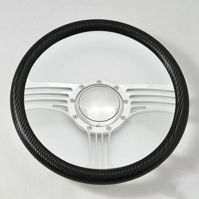 14'' Billet Steering Wheels Half Wrap Impala Chevy II Nova Chevelle w/ Horn