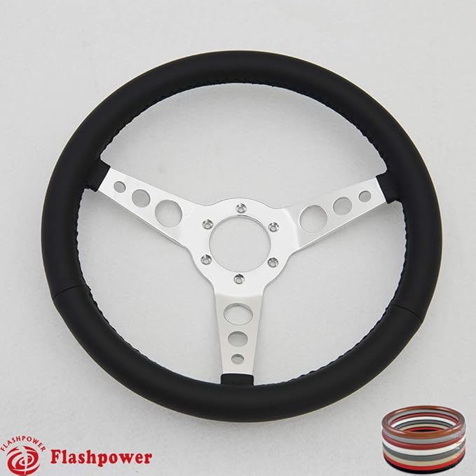 15" Classic Steering Wheel Black Chevy GMC Impala GTO W/Horn