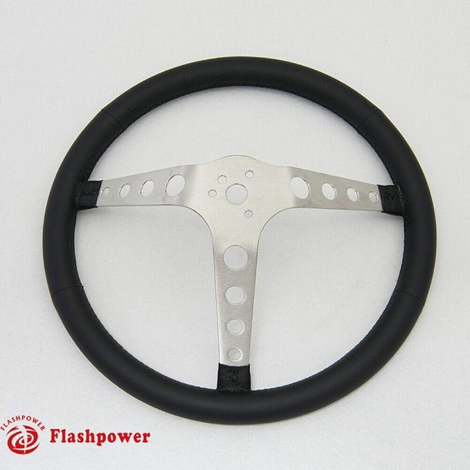 15" Black Wrapped Classic Steering Wheels W/Horn Button