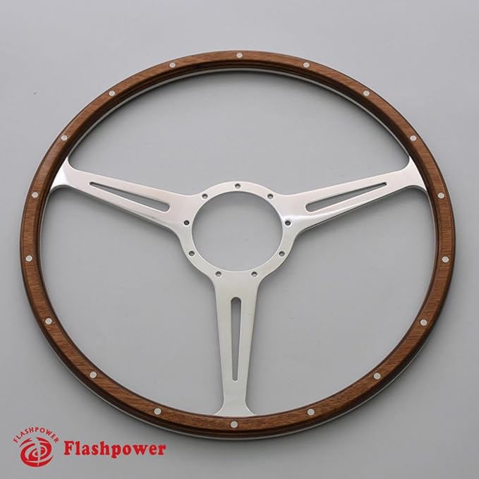 17'' Classic Riveted wooden steering wheel Restoration MG Triumph Jaguar Marine Boat