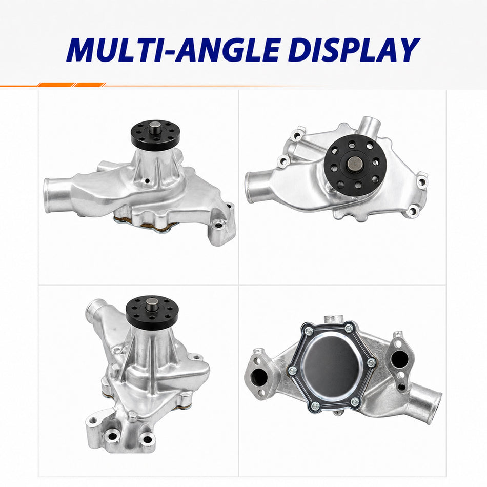 Short Water Pump Small Block Chevy Polished Aluminum