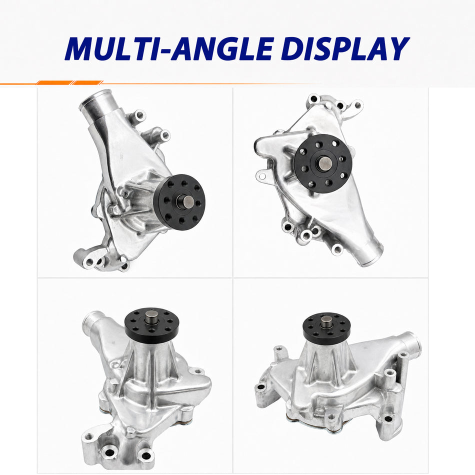 Long Water Pump Small Block Chevy Polished Aluminum