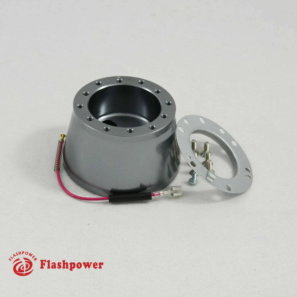 Flashpower Steering Wheel Adapter 6 Bolt Billet Gun Metal For GM Chevy