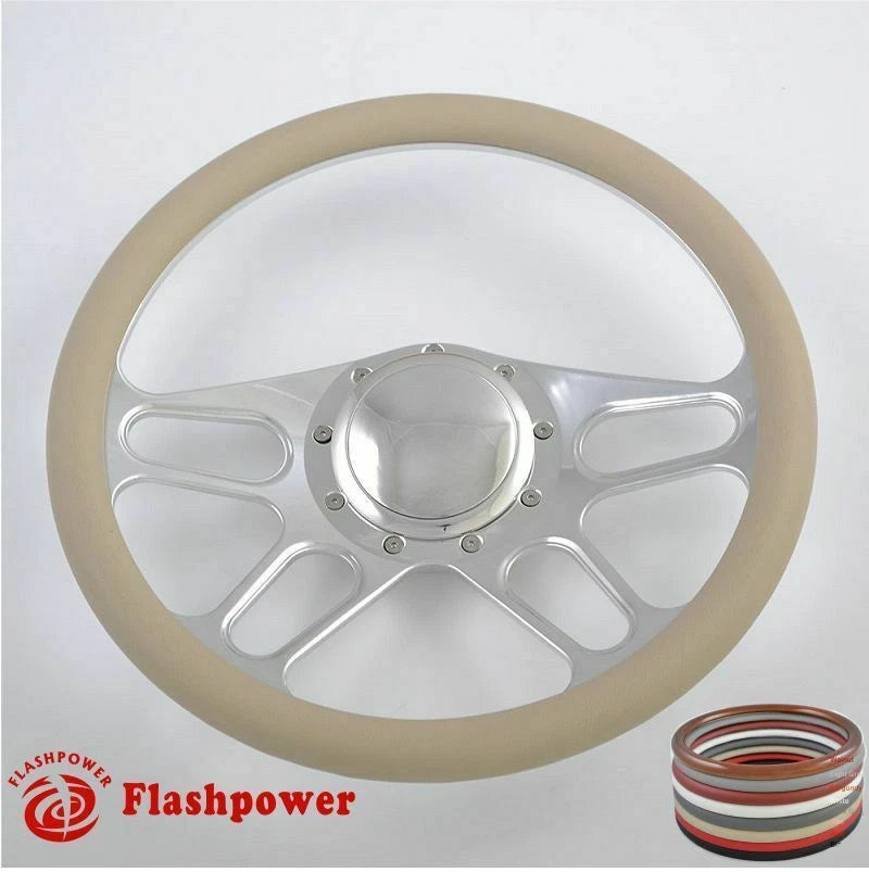 15.5'' Billet Steering Wheel Half Wrap Buick Chevy Ford Mopar GTO