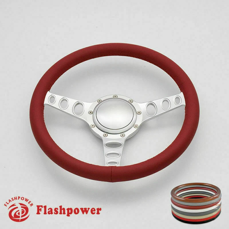 15.5'' Satin Billet Steering Wheel Full Wrap LTD Custom GMC C10 W/Horn