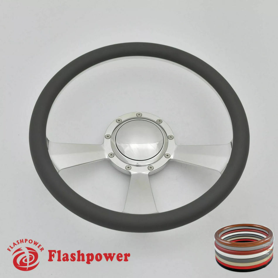 15.5'' Billet Steering Wheel Half Wrap GMC Chevy Ford Mopar