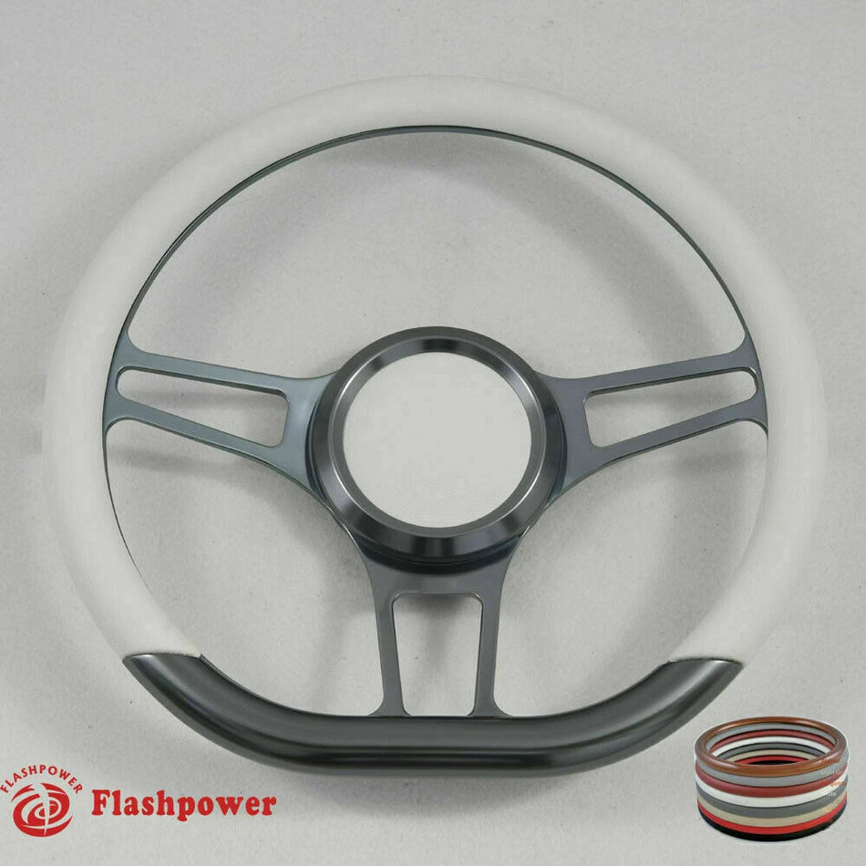 14'' Gun Metal Billet Steering Wheel Wrap LTD C10 Blazer Impala LUV W/Horn
