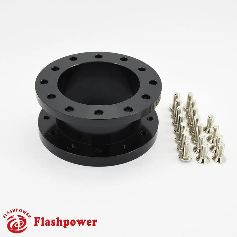 1.5" Steering Wheel Spacer Black Aluminum for MOMO Isotta Sparco OMP