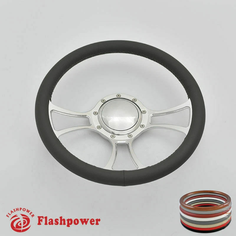 14'' Billet Steering Wheel Full Wrap Chevrolet GMC Carlo Camaro w/ Horn