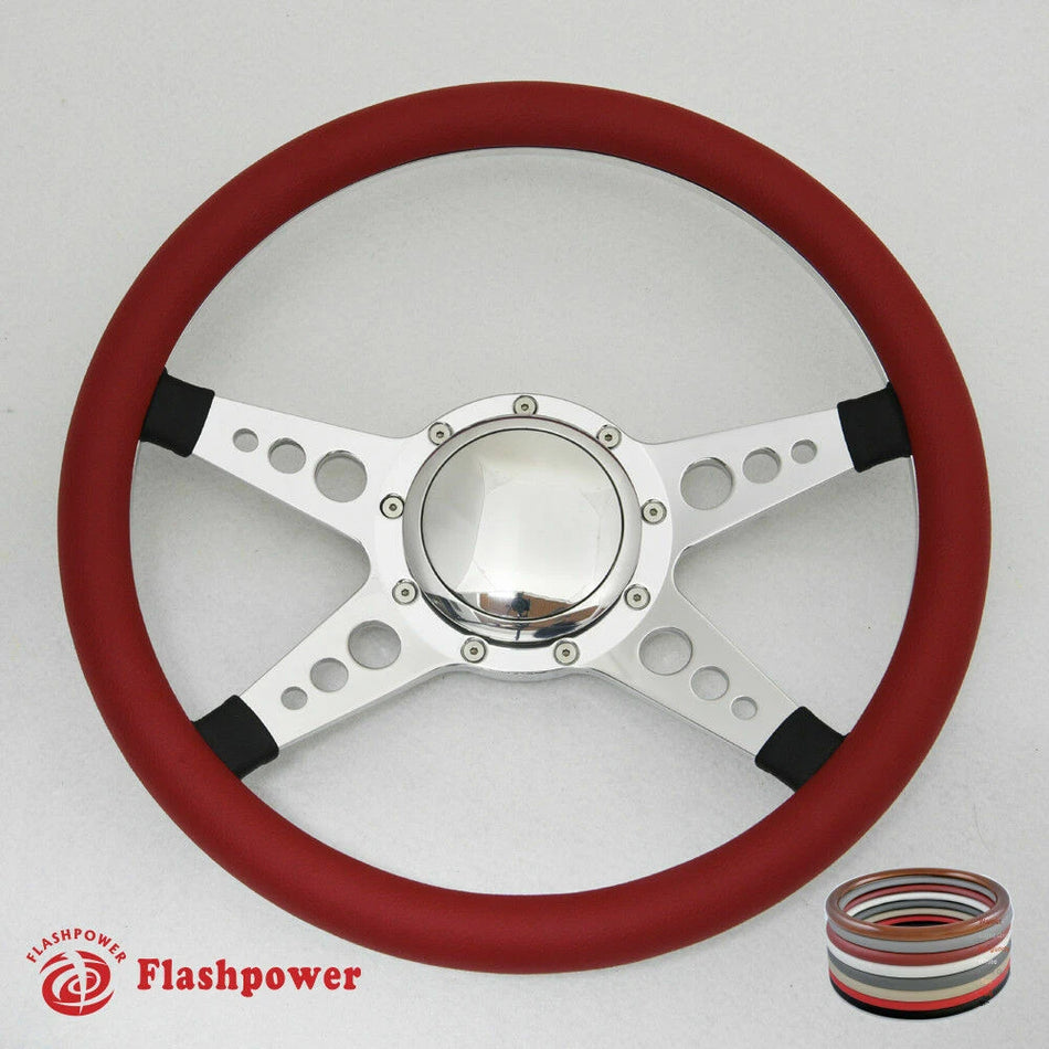 14'' Billet Steering Wheel Half Wrap Horn Button Regal Eldorado Nova Yukon