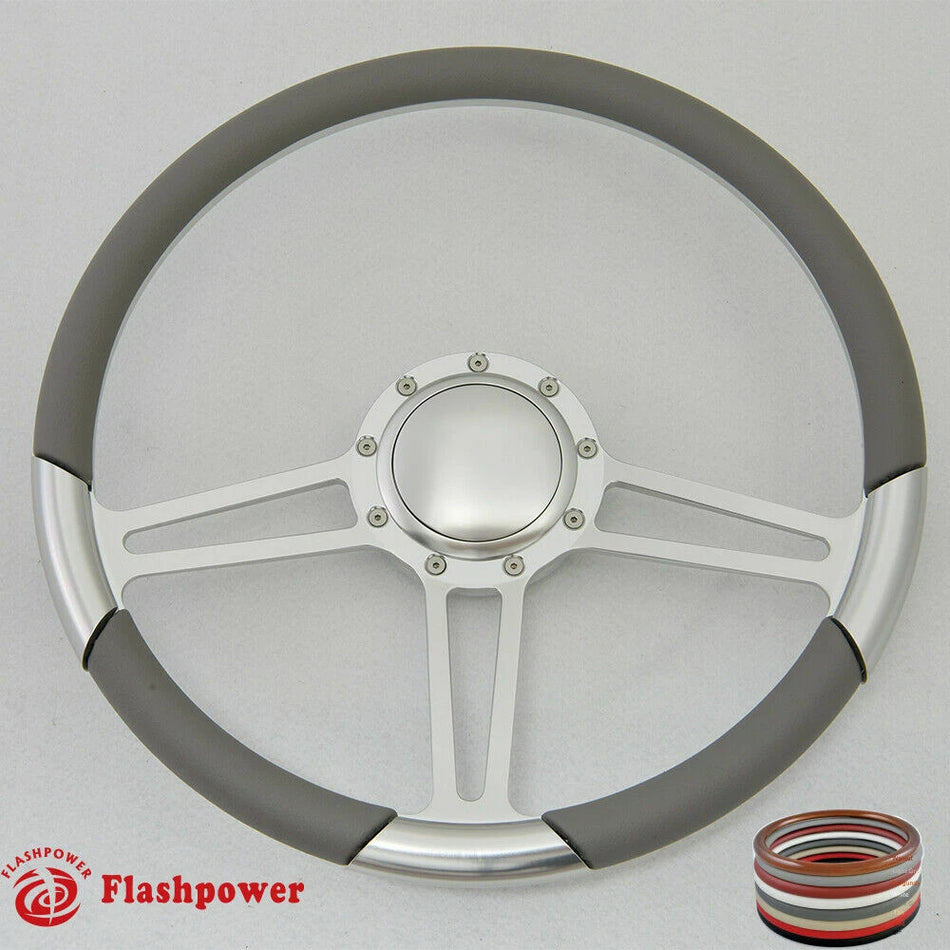 15.5'' Satin Billet Steering Wheel Half Wrap Firebird Chevy