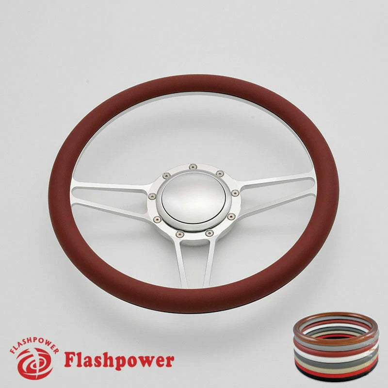 14'' Billet Steering Wheels Half Wrap Dodge Challenger Charger Dayton Satin