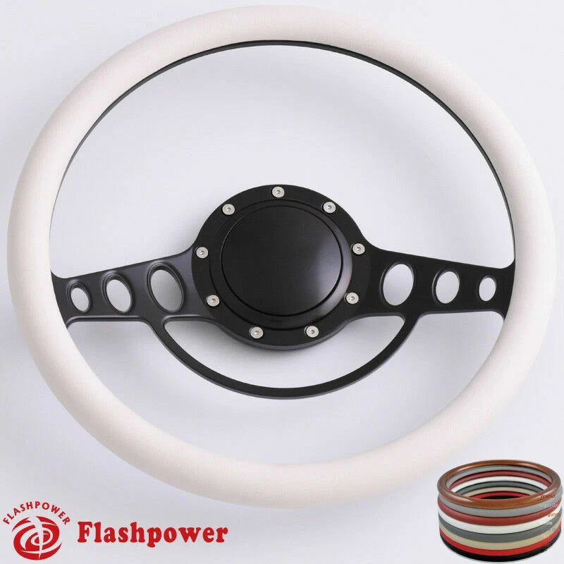 14'' Billet Steering Wheels Half Wrap Street Rod GM Corvair Impala Chevy II GMC