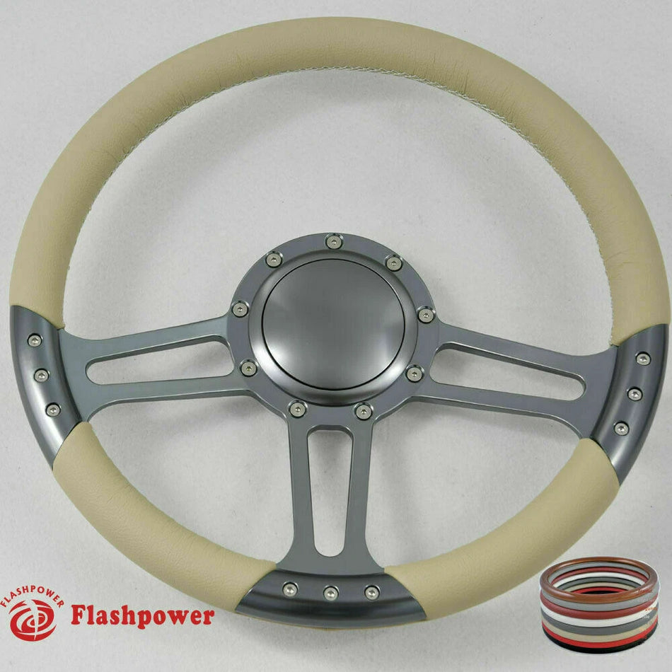 14'' Billet Steering Wheel Full Wrap Chevy Blazer C10 W/Horn