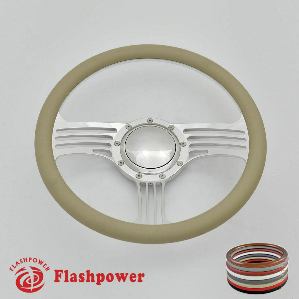 15.5'' Billet Steering Wheel Half Wrap Restoration Chevy Ford GTO