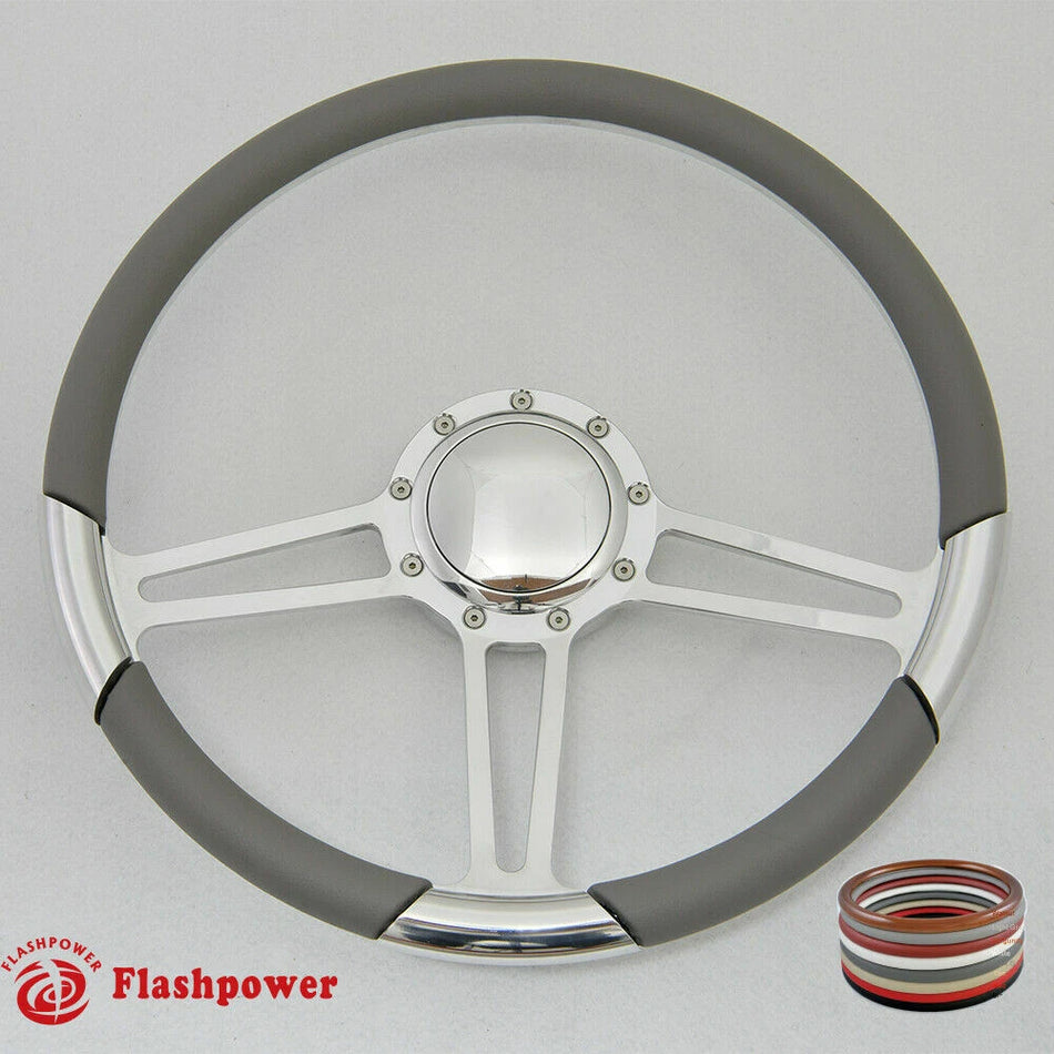 15.5'' Polished Billet Steering Wheel Half Wrap Firebird Chevy