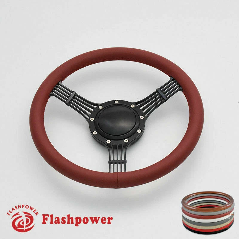 15.5'' Steering Wheel Full Wrap Banjo Wrangler YJ Cherokee Jeep w/ Horn