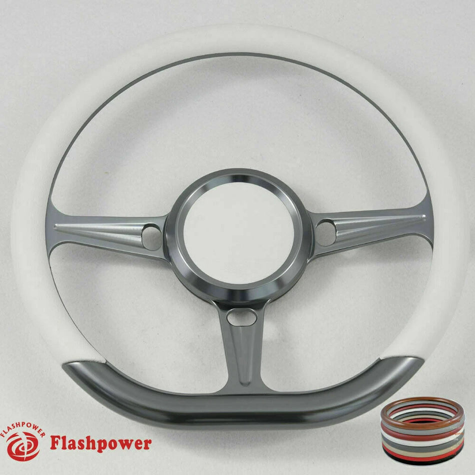 14'' Gun Metal Billet Steering Wheel Caprice GM S10 Blazer W/Horn