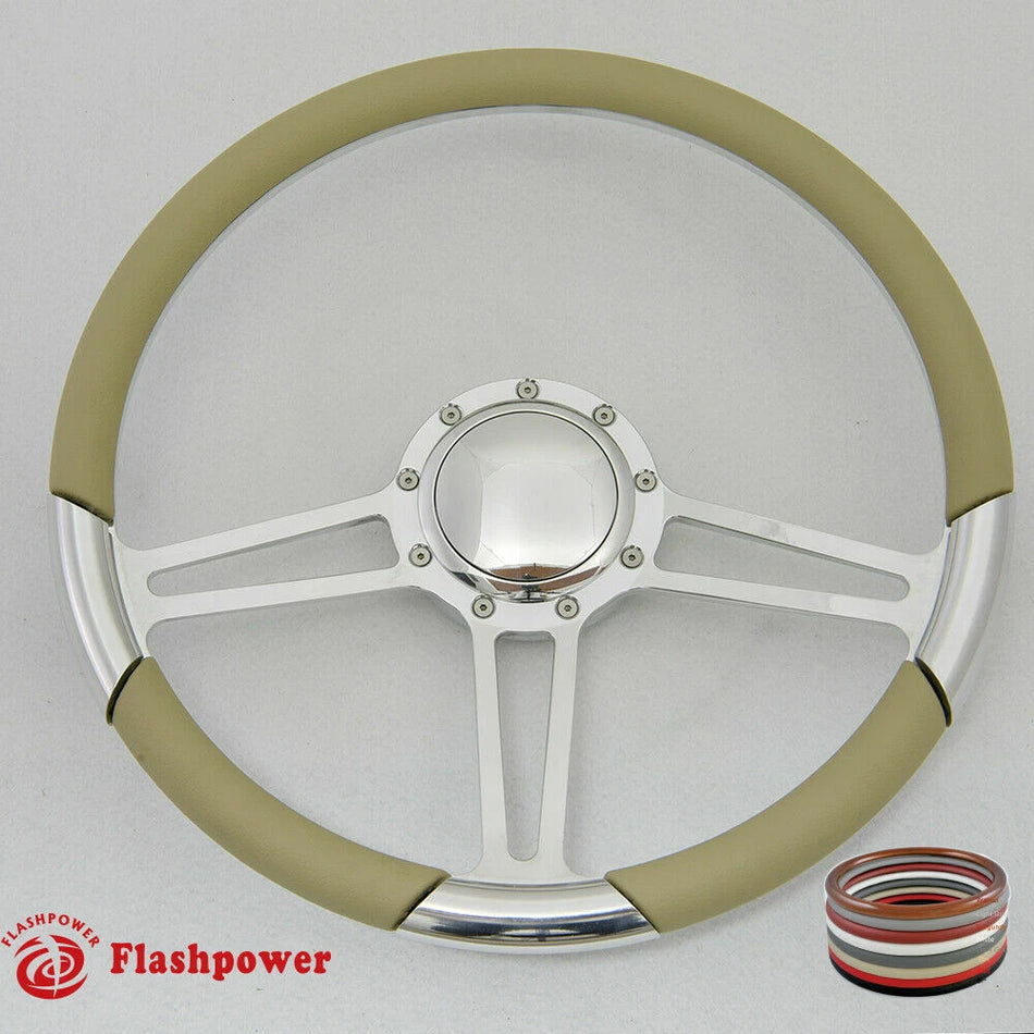 15.5'' Polished Billet Steering Wheel Half Wrap Firebird Chevy