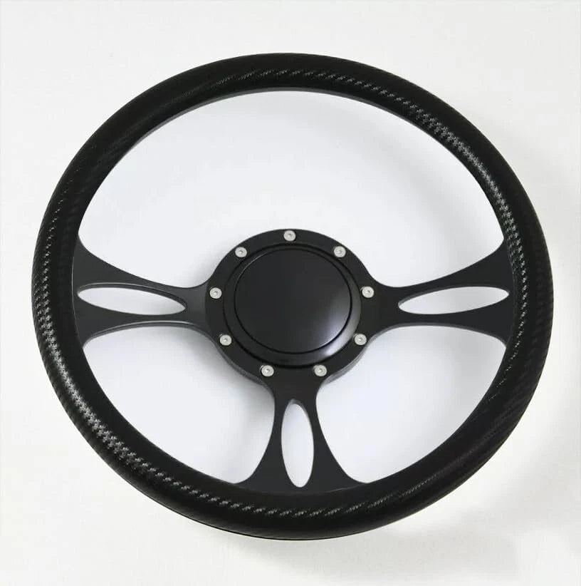 14'' Billet Steering Wheels Half Wrap Muscle Car Chevrolet Camaro Nova w/ Horn
