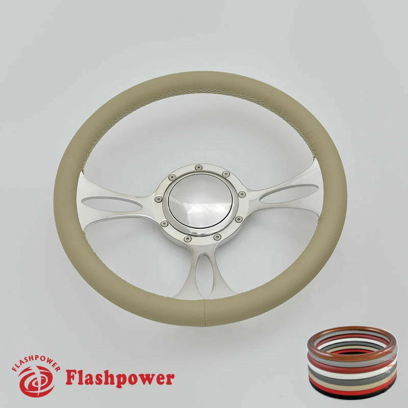 14'' Billet Steering Wheels Full Wrap Ford Thunderbird Mustang EXP w/ Horn