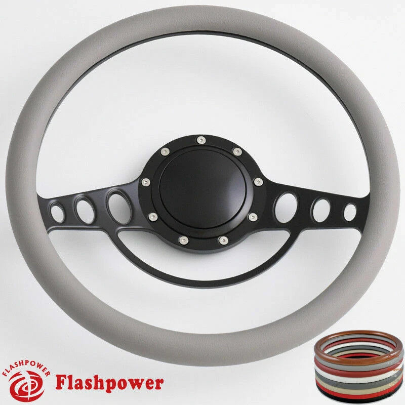 14'' Billet Steering Wheels Half Wrap Street Rod GM Corvair Impala Chevy II GMC