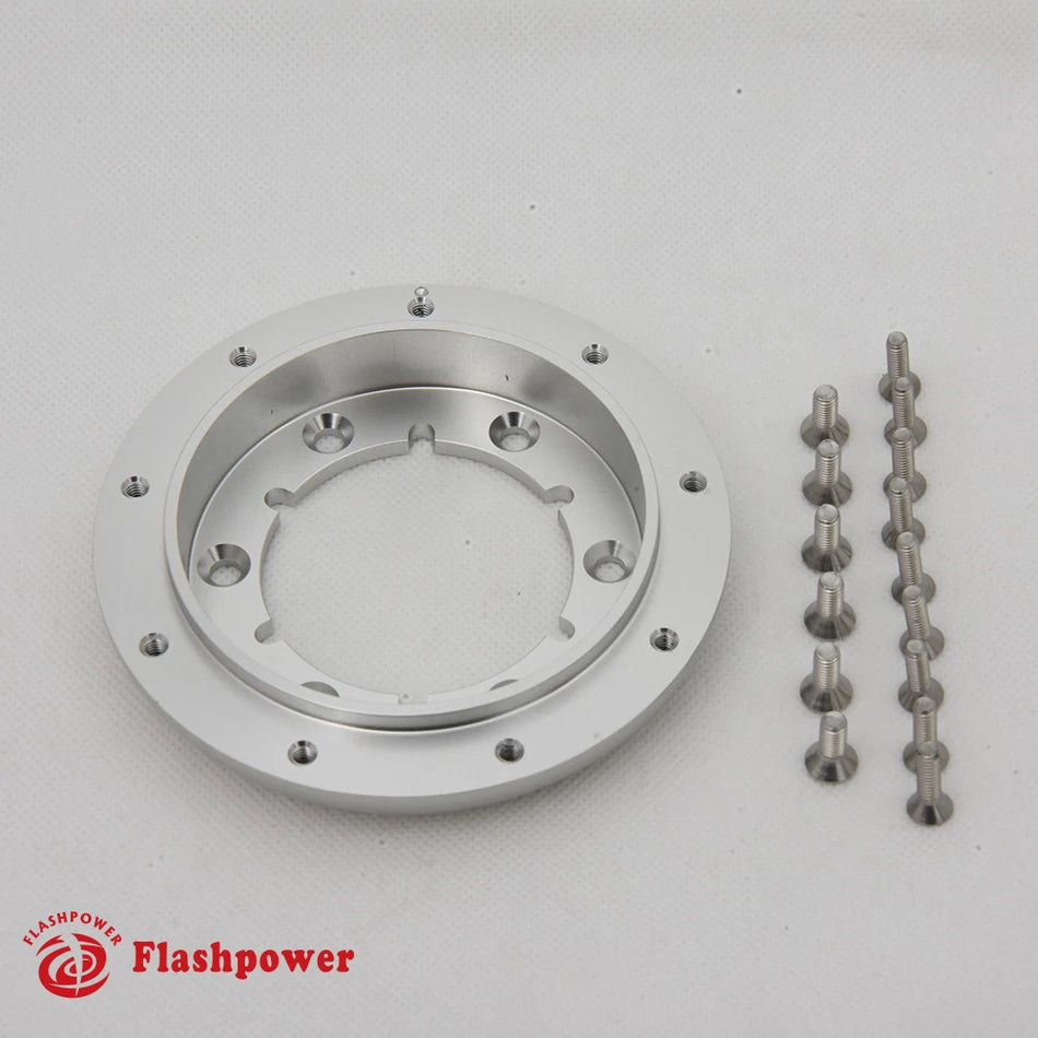 1" Satin Steering Wheel Spacer for 9 Hole Steering Wheel to 6 Hole Adapter