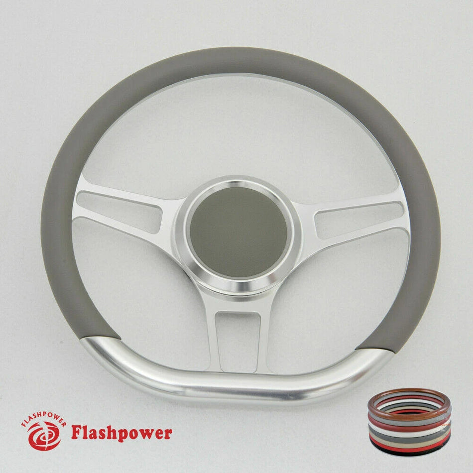 14'' D Type Billet Steering Wheel Half Wrap Muscle Car Mustang W/H