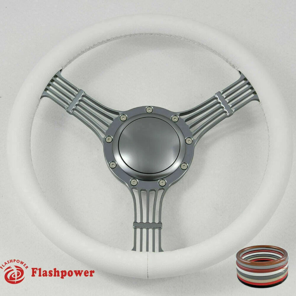 14'' Billet Banjo Steering Wheel Full Wrap Chevy GMC Ford W/Horn