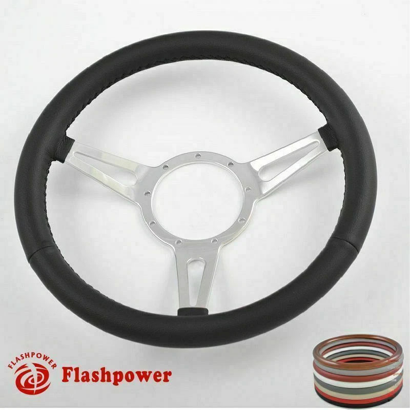 14" Classic Steering Wheel Black Chevy GMC Impala GTO W/ Horn