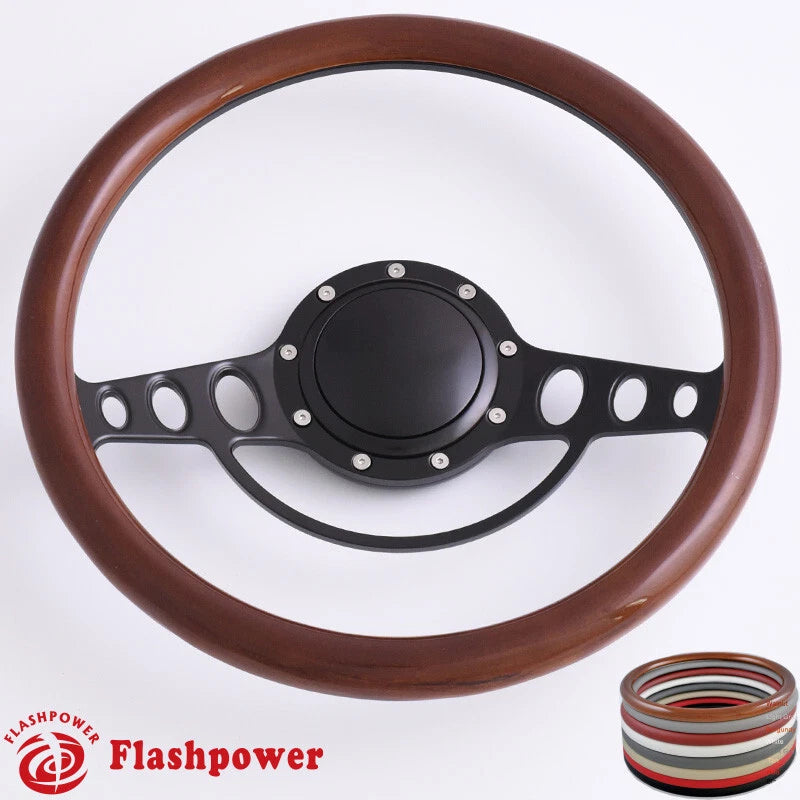 15.5'' Billet Steering Wheels Vinyl Wrap Restoration Wagoneer Dodge Buick